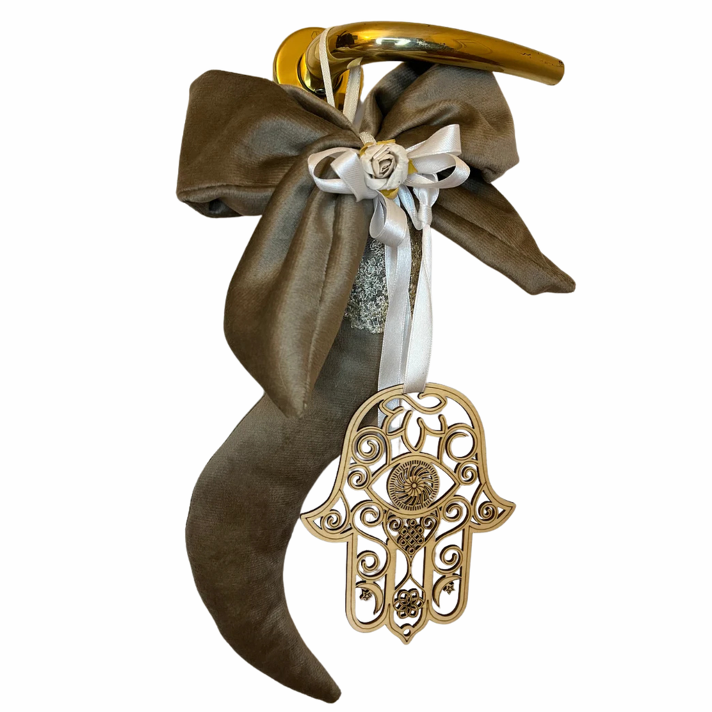 Corno della Protezione e Abbondanza – Edizione Lusso in Velluto e Legno Sacro