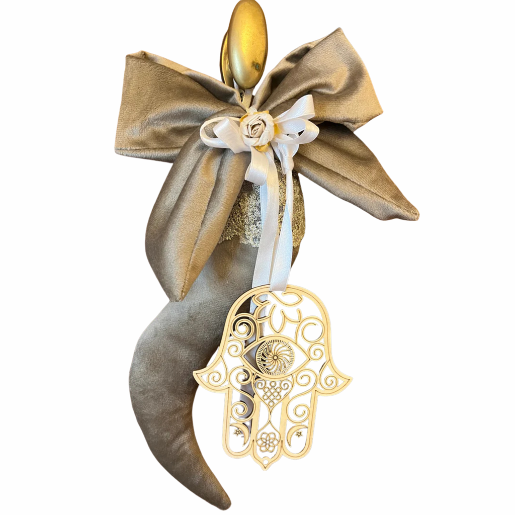 Corno della Protezione e Abbondanza – Edizione Lusso in Velluto e Legno Sacro